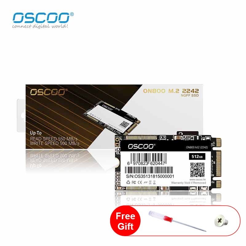 OSCOO 하드 디스크 SSD MLC M.2 2242 128GB 256GB 512GB 하드 드라이브 M.2 2242 TLC 노트북 무료 선물용 빠른 배송